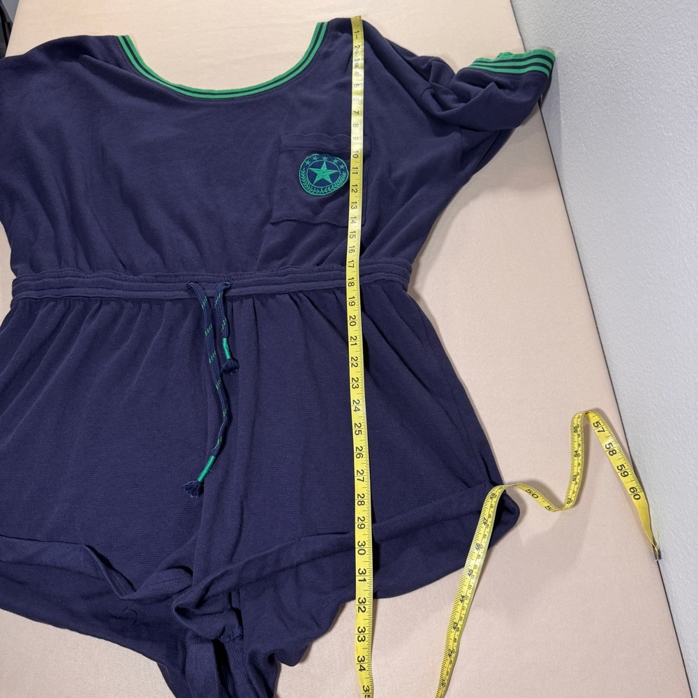 Anthropologie Navy Star Pocket Drawstring Waffle Knit Romper One Piece XL NWT - Picture 4 of 15